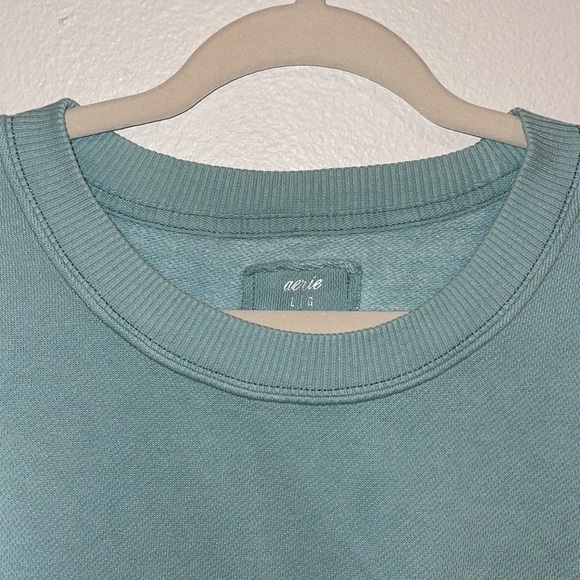 Aerie Oversized Blue Heart Sweatshirt With Pocket Women’s Size Large New - Picture 8 of 8